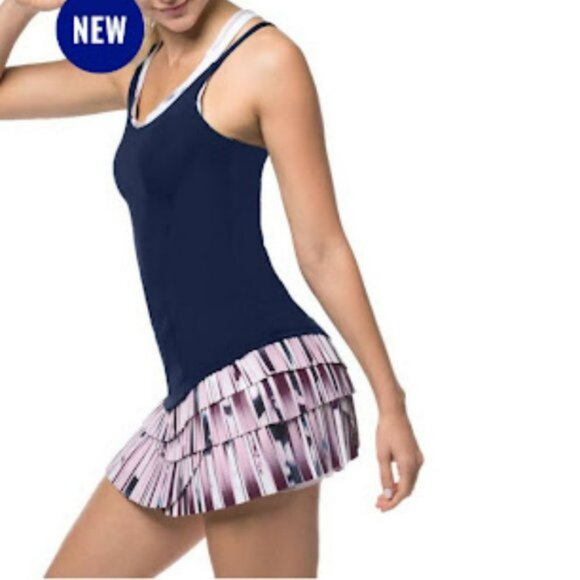 Nwot Lucky In Love Tank Top w/ Bra Navy Blue S Small - Picture 2 of 7